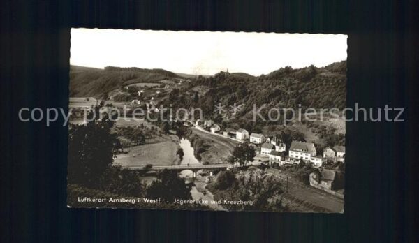 Arnsberg Westfalen Panorama Jägerbrücke und Kreuzberg Luft