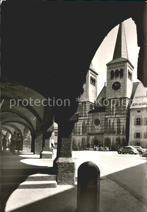 Berchtesgaden Schlossplatz mit Stiftskirche Arkaden