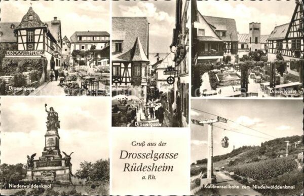 Ruedesheim Rhein Drosselgasse Kabinenseilbahn Niederwald
