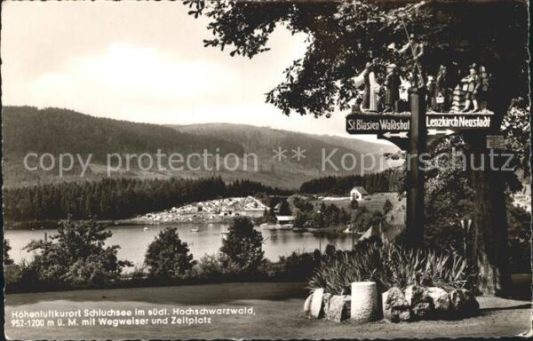 Schluchsee Wegweiser Zeltplatz Schwarzwald