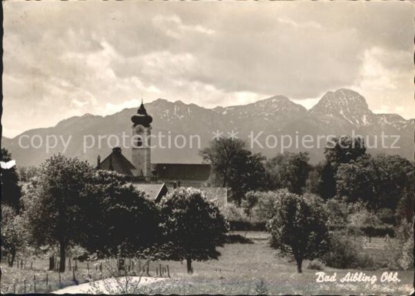 Bad Aibling Ortsansicht mit Kirche Alpenpanorama