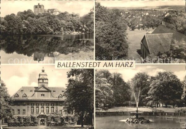 Ballenstedt Teilansichten Schloss Springbrunnen