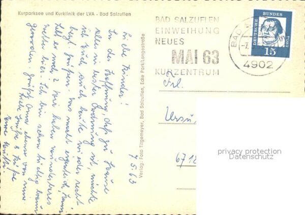 Bad Salzuflen Kurparksee Kurklinik der LVA – Bild 2