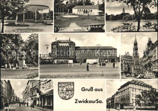 Zwickau Sachsen Musikpavillon Schwanenteich Freilichtbü
