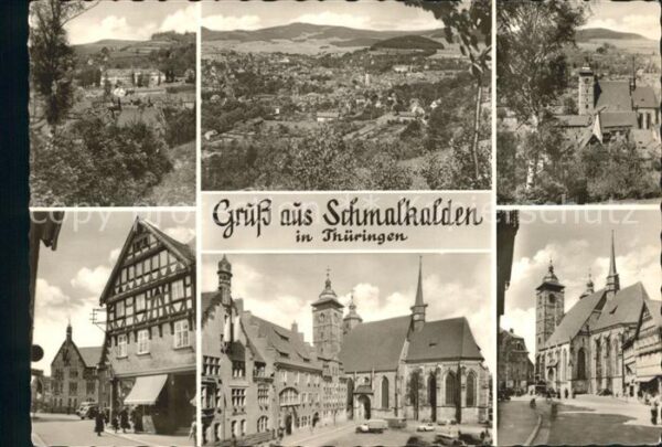 Schmalkalden Teilansichten Markt Kirche Fachwerkhaus