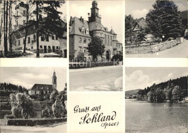 Sohland Spree Teilansichten Rathaus Kirche Partie am