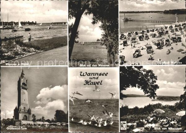 Wannsee Havel Strandbad Grünewald Turm Möwen Ni