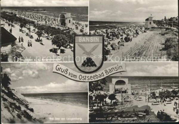 Bansin Ostseebad Strandleben Kurpromenade Konzert Wappen