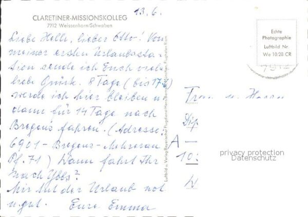 Weissenhorn Fliegeraufnahme Clarentiner Missionskol – Bild 2