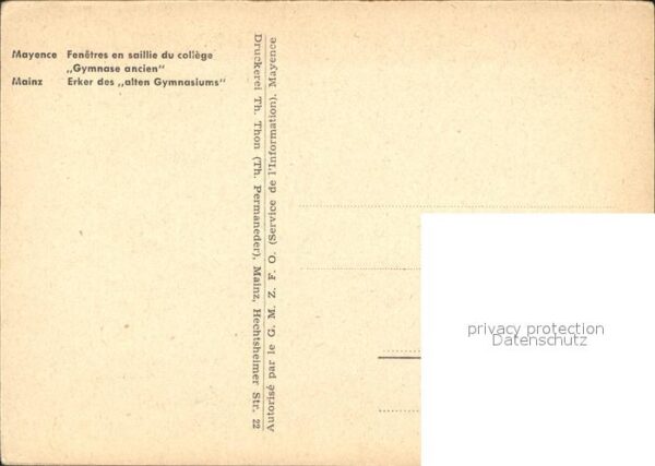 Mainz Rhein Erker des alten Gymnasium Künstlerkarte – Bild 2