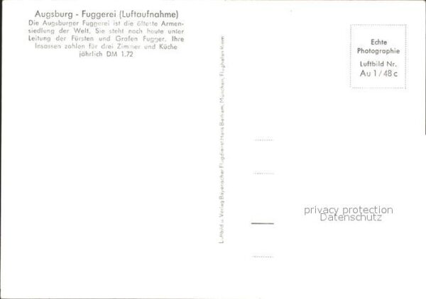 Augsburg Fliegeraufnahme Fuggerei – Bild 2
