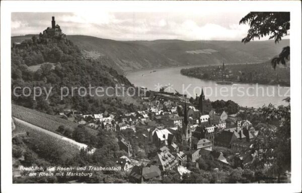 Braubach Rhein Rosenstadt Traubenstadt mit Blick zur M