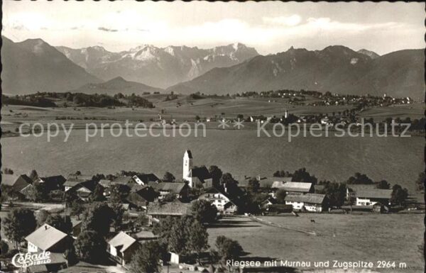 Riegsee mit Murnau und Zugspitze Wettersteingeb