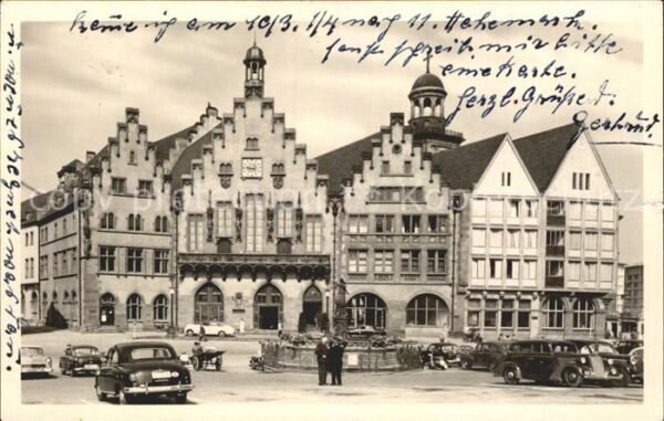 Frankfurt Main Römer Brunnen Erinnerungskarte 7. Deuts