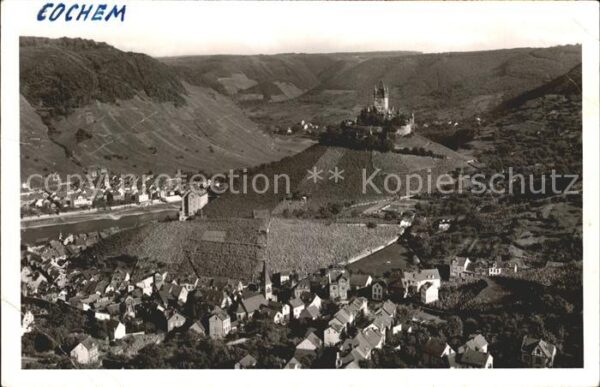 Cochem Mosel Panorama Blick von der Umkehr Burg