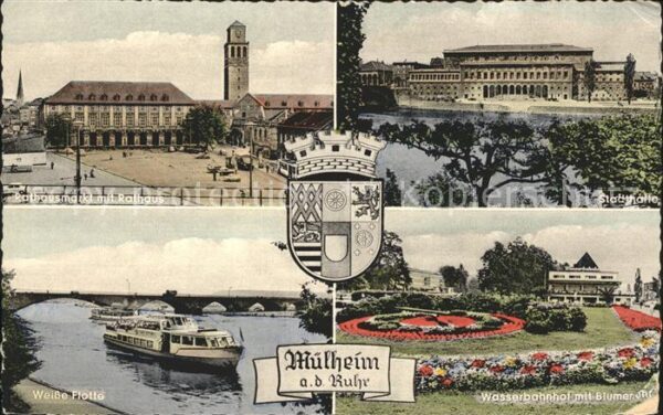 Muelheim Ruhr Rathausmarkt Rathaus Stadthalle Weisse