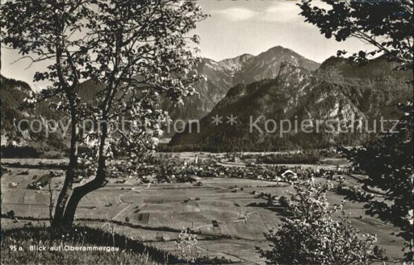 Oberammergau Gesamtansicht mit Alpenpanorama