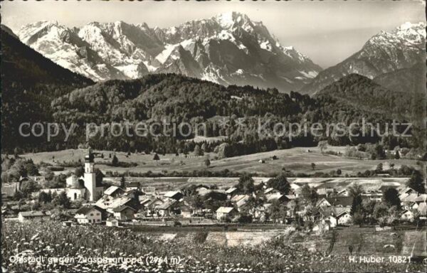 Ohlstadt Gesamtansicht gegen Zugspitzgruppe Wett
