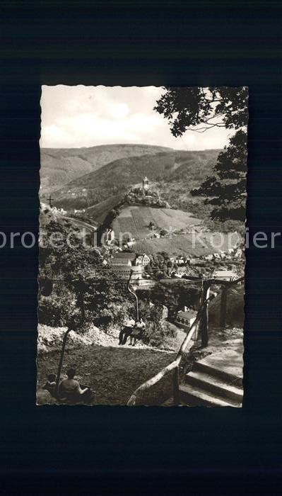 Cochem Mosel Bergstation der Sesselbahn Blick zur Bu