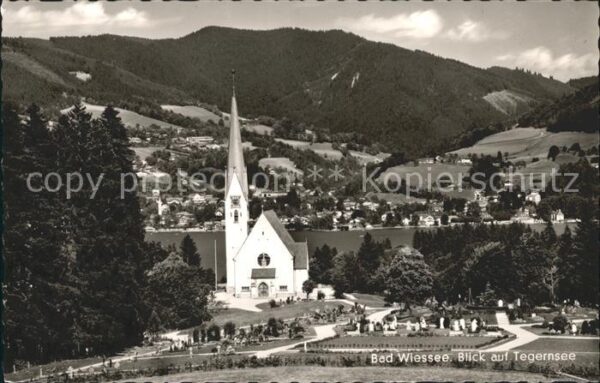Bad Wiessee Kirche Blick auf Tegernsee