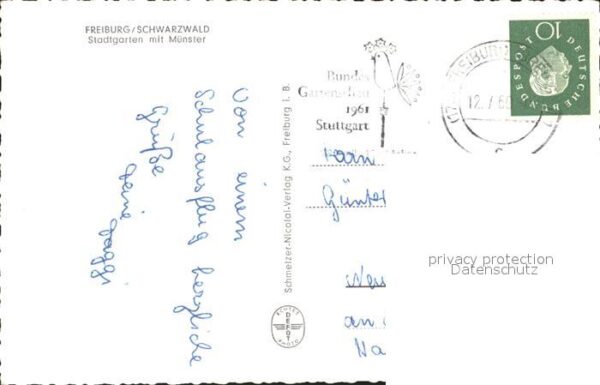 Freiburg Breisgau Stadtgarten mit Münster – Bild 2