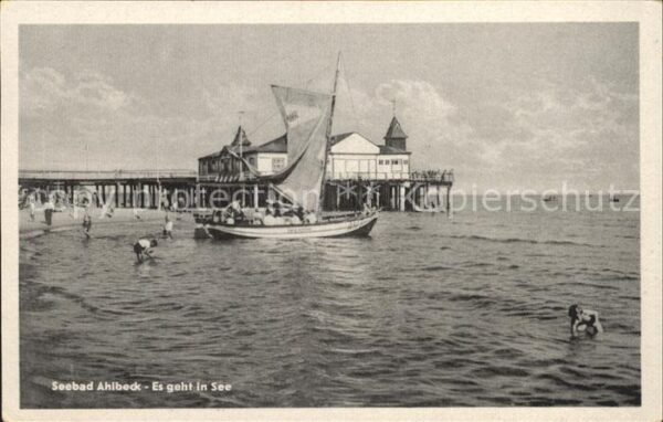 Ahlbeck Ostseebad Seebrücke Segelboot Es geht in See