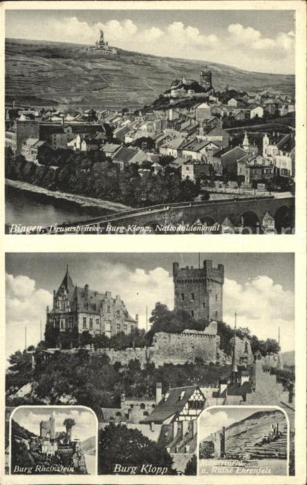 Bingen Rhein Drususbrücke Burg Klopp Nationaldenkmal