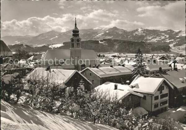 Sonthofen Oberallgaeu Ortsansicht mit Kirche Hörnergebiet Win
