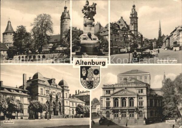 Altenburg Thueringen Schloss Skatbrunnen Markt Rathaus Theat