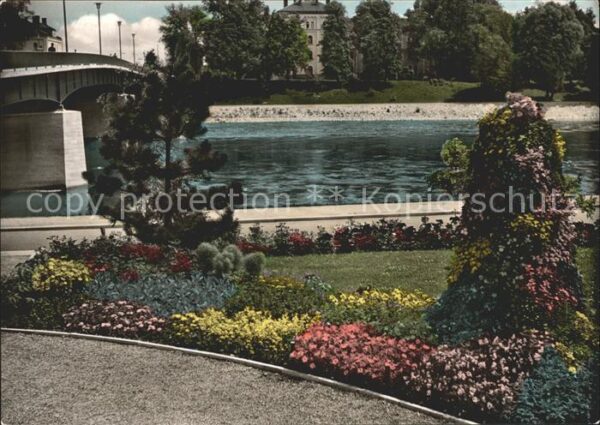 Ingolstadt Donau Blumenanlagen an der Donaubrücke