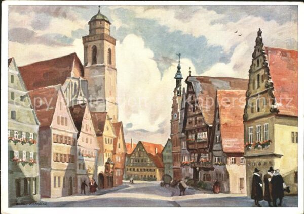 Dinkelsbuehl Weinmarkt Hauptmarkt Künstlerkarte Nr 1