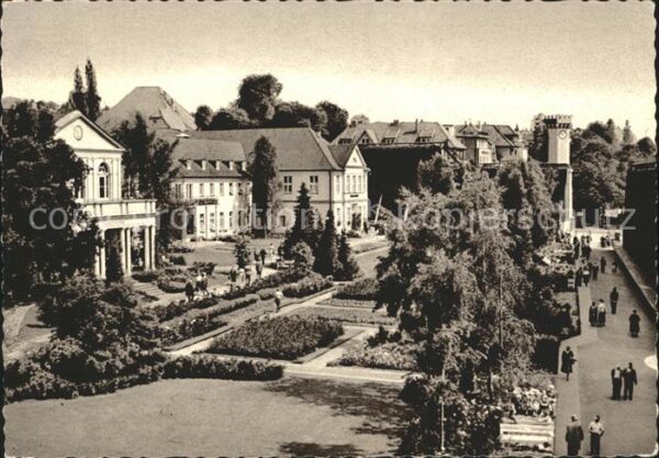 Bad Salzuflen Blick über Rosengarten mit Badehäusern