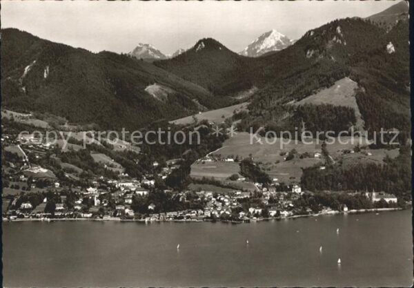 Tegernsee mit Alpen Fliegeraufnahme