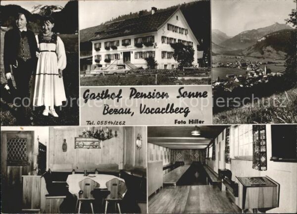 Bezau Vorarlberg Gasthof Pension Sonne Kegelbahn Trachte