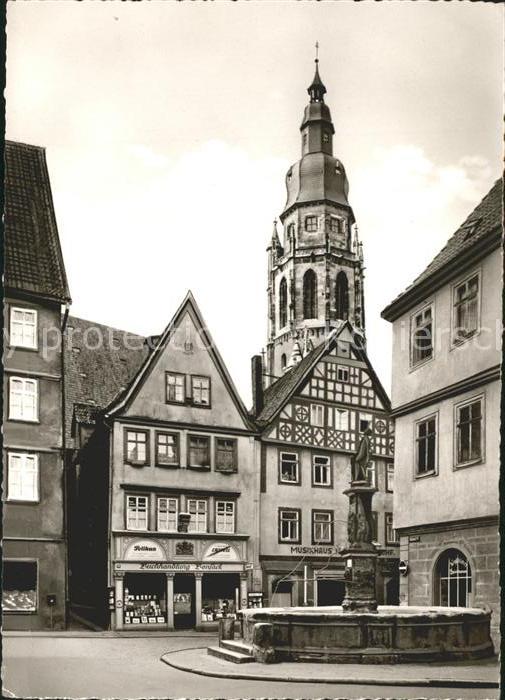 Coburg Rückertbrunnen und Morizkirche