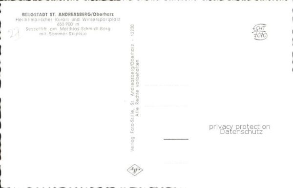 St Andreasberg Harz Sessellift am Matthias Schmidt Berg – Bild 2
