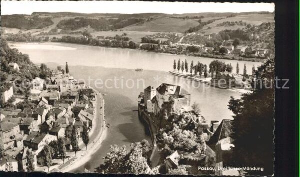 Passau Dreiflüsse-Mündung Panorama