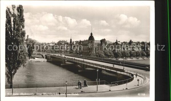 Konstanz Bodensee Neue Rheinbrücke und See Hotel