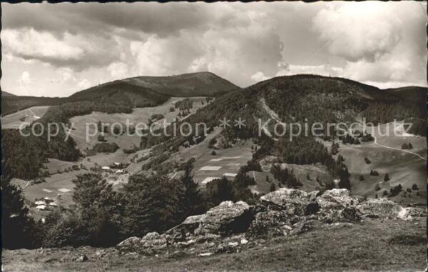 Schoenau Schwarzwald Panorama mit Belchen