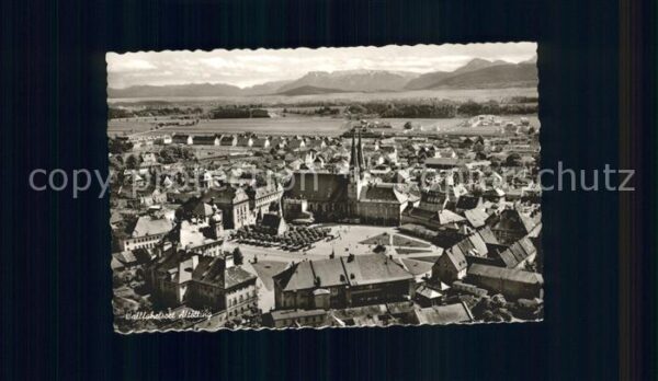 Altoetting Wallfahrtsort Kirche Alpenpanorama Flie