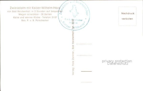 Bad Reichenhall Zwieselalm mit Kaiser Wilhelm Haus Alpe – Bild 2