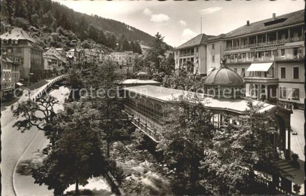 Wildbad Schwarzwald Olgastrasse und alte Trinkhalle Schwarz