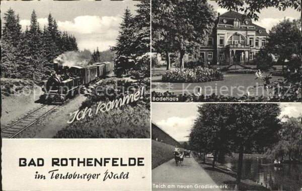Bad Rothenfelde Dampflokomotive Badehaus Teich am Gradi