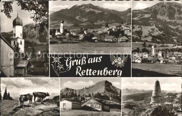 Rettenberg Oberallgaeu Ortsansicht mit Kirche Allgäuer Alpen K