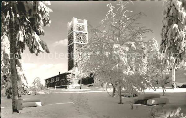 Bischofsgruen Asenturm auf dem Ochsenkopf Winterimpre