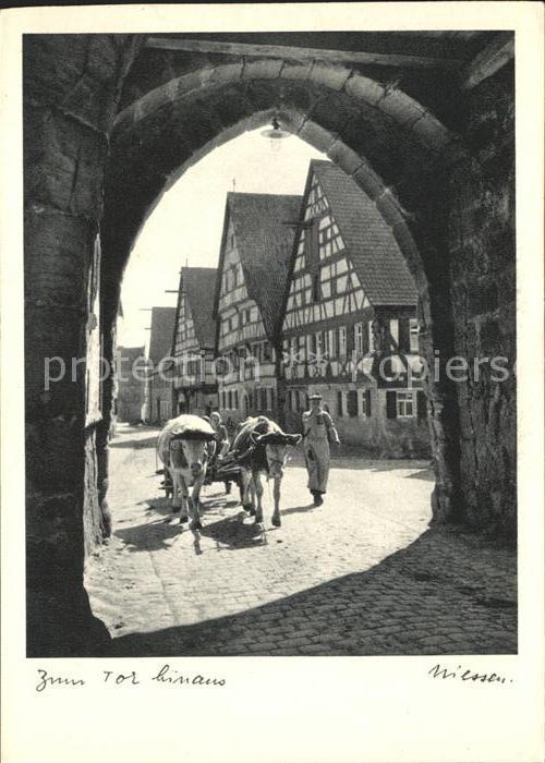 Eschenbach Wolframs Zum Tor hinaus Ochsenkarren Fachwerkhau
