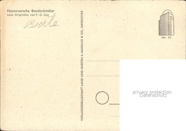 Kuenstlerkarte Hannoversche Baudenkmäler nach Original – Bild 2