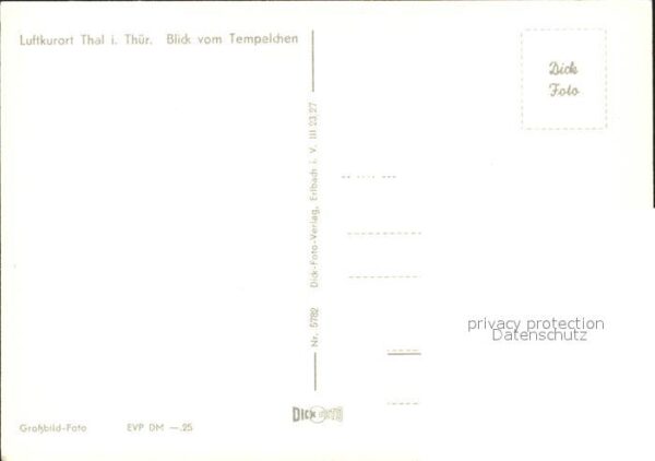 Thal Ruhla Blick vom Tempelchen Luftkurort – Bild 2