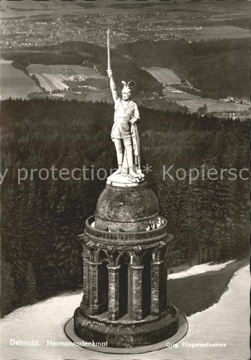 Hermannsdenkmal Teutoburger Wald Original Fliegeraufnah