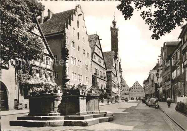 Rothenburg Tauber Herrngasse mit Blick zum Marktplatz Bru